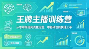 抖音王牌主播训练营，从思维搭建到流量运营，零基础也能快速上手-琴书聊项目