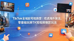 TikTok全域起号陪跑营｜吃透海外算法，零基础玩转TK短视频爆款玩法-琴书聊项目