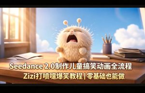 Seedance 2.0制作儿童搞笑动画全流程Zizi打喷嚏爆笑教程｜零基础也能做-琴书聊项目