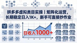 拼多多虚拟类目实操｜矩阵化运营，长期稳定日入 1K+，新手可直接抄作业-琴书聊项目