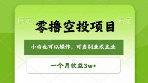 零撸空投项目，最新玩法，每天零碎时间，一个月3w＋-琴书聊项目