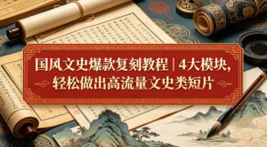 国风文史爆款复刻教程｜4大模块，轻松做出高流量文史类短片-琴书聊项目