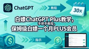 白嫖ChatGPT Plus教学，手把手教程，保姆级白嫖一个月PLUS会员-琴书聊项目