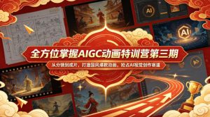 全方位掌握AIGC动画特训营第三期，从分镜到成片，打造国风爆款动画，抢占AI视觉创作赛道红利-琴书聊项目