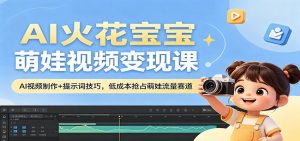 AI火花宝宝萌娃视频变现课：AI视频制作+提示词技巧，低成本抢占萌娃流量赛道-琴书聊项目