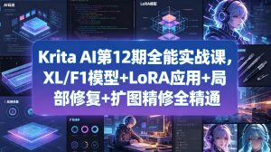 Krita AI第12期全能实战课，XL/F1模型+LoRA应用+局部修复+扩图精修全精通-琴书聊项目