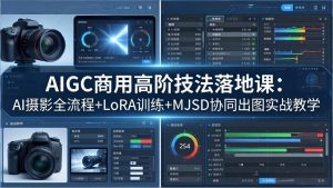 AIGC商用高阶技法落地课：AI摄影全流程+LoRA训练+MJSD协同出图实战教学-琴书聊项目