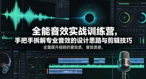 全能音效实战训练营，手把手拆解专业音效的设计思路与剪辑技巧，全面提升视频的音效质感-琴书聊项目