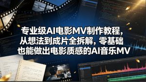 专业级AI电影MV制作教程，从想法到成片全拆解，零基础也能做出电影质感的AI音乐MV-琴书聊项目