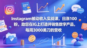 Instagram被动收入实战课，日涨100粉，助您在IG上打造并销售数字产品，每周3000美刀的营收【原创双语字幕】-琴书聊项目