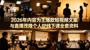 2026年内容为王爆款短视频文案与直播茂隆个人IP线下课全套资料(价值4980)-琴书聊项目