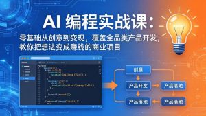 AI编程实战课-第三期-5月3更新：零基础从创意到变现，覆盖全品类产品开发，把想法变成赚钱项目-琴书聊项目