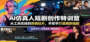 AI仿真人短剧创作特训营：从工具实操到剪辑拉片，手把手打造爆款短剧-琴书聊项目