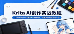 Krita AI创作实战教程：LORA应用+PS链接+手部修复，零基础也能快速上手-琴书聊项目