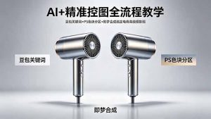 AI+精准控图全流程教学 豆包关键词+PS色块分区+即梦合成搞定电商高级摄影图-琴书聊项目