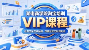 某电商学院淘宝培训VIP课程，各种经典有用的流量获取秘籍，改善运营产品没利润的处境(2026年5月)-琴书聊项目