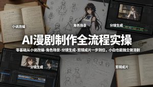 AI漫剧制作全流程实操，零基础从小说改编-角色场景-分镜生成-剪辑成片一步到位，小白也能独立做漫剧-琴书聊项目