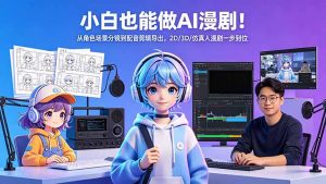 小白也能做AI漫剧！从角色场景分镜到配音剪辑导出，2D/3D/仿真人漫剧一步到位-琴书聊项目