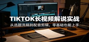 TIKTOK长视频解说实战：从选题洗稿到配音剪辑，零基础也能上手-琴书聊项目