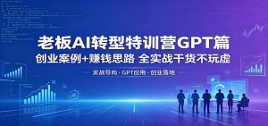 老板AI转型特训营GPT篇：创业案例+赚钱思路，全实战干货不玩虚-琴书聊项目
