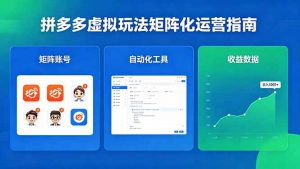 闭眼可复制的拼多多虚拟玩法，矩阵化运营，长期稳定日入 1000+-琴书聊项目