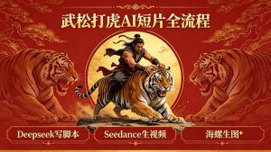 武松打虎AI短片全流程：Deepseek写脚本+Seedance生视频+海螺生图-琴书聊项目