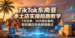 TikTok东南亚本土店实操陪跑教学，7天出单，30天稳定盈利，轻松碾压传统跨境模式-琴书聊项目