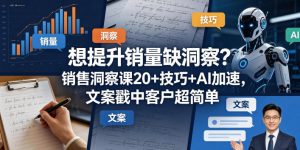 想提升销量缺洞察?销售洞察课20+技巧+AI加速,文案戳中客户超简单【原创双语字幕】-琴书聊项目
