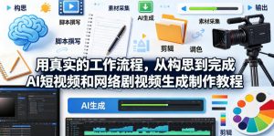 用真实的工作流程,从构思到完成AI短视频和网络剧视频生成制作教程-中英字幕-琴书聊项目
