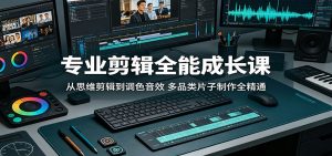 专业剪辑全能成长课:从思维剪辑到调色音效,多品类片子制作全精通-琴书聊项目