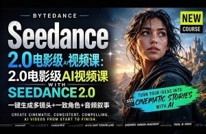 Seedance 2.0电影级AI视频课:一键生成多镜头+一致角色+音频叙事-琴书聊项目