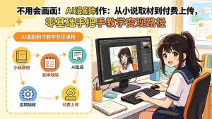 不用会画画！AI漫剧制作：从小说取材到付费上传，零基础手把手教学变现路径-琴书聊项目