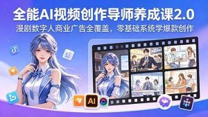 全能AI视频创作导师养成课2.0，漫剧数字人商业广告全覆盖，零基础系统学爆款创作-琴书聊项目