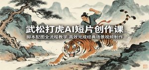 武松打虎AI短片创作课：脚本配图全流程教学，高效完成经典场景视频制作-琴书聊项目