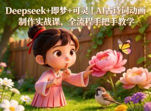 Deepseek+即梦+可灵｜AI古诗词动画制作实战课，全流程手把手教学-琴书聊项目