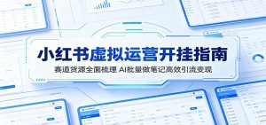 小红书虚拟运营开挂指南：赛道货源全面梳理，AI批量做笔记高效引流变现-琴书聊项目