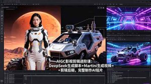 AIGC影视剪辑进阶课：DeepSeek生成脚本+Martini生成视频+剪辑后期，完整制作AI短片-琴书聊项目