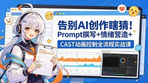 告别AI创作瞎猜！Prompt撰写+情绪营造+CAST动画控制全流程实战课-琴书聊项目