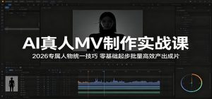 AI真人MV制作实战课：2026专属人物统一技巧，零基础起步批量高效产出成片-琴书聊项目
