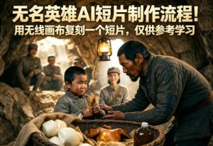 无名英雄AI短片制作流程！用无线画布复刻一个短片，仅供参考学习-琴书聊项目