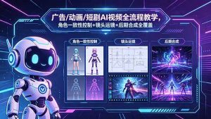 广告/动画/短剧AI视频全流程教学，角色一致性控制+镜头运镜+后期合成全覆盖-琴书聊项目