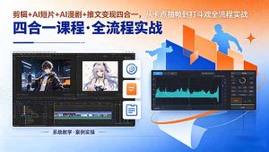 剪辑+AI短片+AI漫剧+推文变现四合一，从卡点抽帧到打斗戏全流程实战-琴书聊项目
