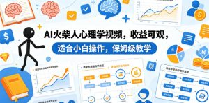 AI火柴人心理学视频，收益可观，适合小白操作，保姆级教学-琴书聊项目