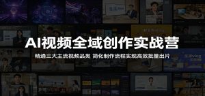 AI视频全域创作实战营：精通三大主流视频品类，简化制作流程实现高效批量出片-琴书聊项目