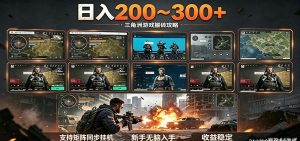 日入200~300+ 三角洲全自动搬砖项目，新手零门槛即可无脑入手-琴书聊项目
