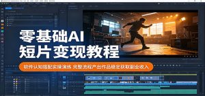 零基础AI短片变现教程：软件认知搭配实操演练，完整流程产出作品稳定获取副业收入-琴书聊项目