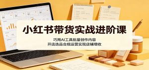小红书带货实战进阶课：巧用AI工具批量创作内容，开店选品合规运营实现店铺增收-琴书聊项目