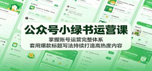 公众号小绿书运营课:掌握账号运营完整体系,套用爆款标题写法持续打造高热度内容-琴书聊项目