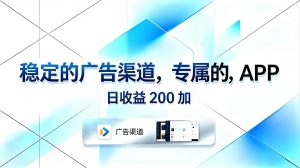 稳定的广告渠道，专属的APP，日收益200+-琴书聊项目