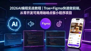 2026AI编程实战教程｜Trae+Figma快速做前端，从零开发可商用咖啡点餐小程序项目-琴书聊项目